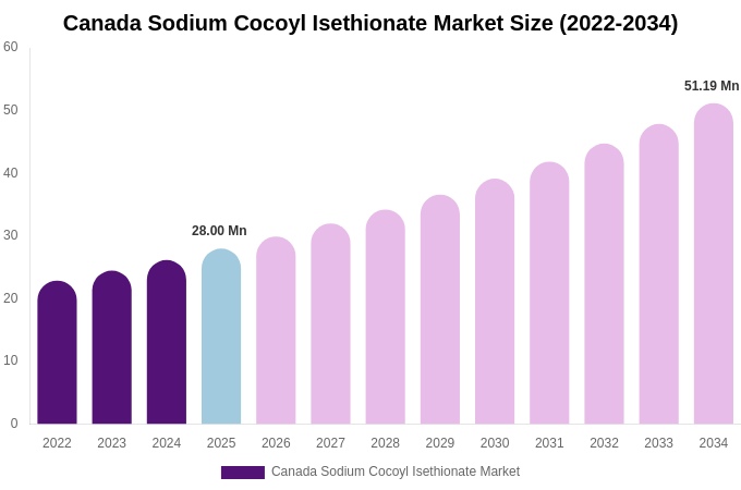 Canada Sodium Cocoyl Isethionate Market Size Report By 2034