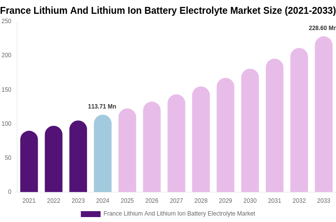 France Lithium And Lithium Ion Battery Electrolyte Market Size, Share & Trends Report By 2033