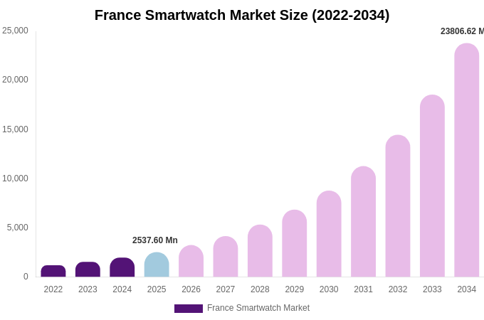 France Smartwatch Market Size, Share & Trends Report By 2034