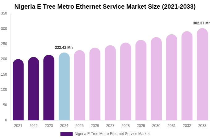 Nigeria E Tree Metro Ethernet Service Market Size & Share Report By 2033