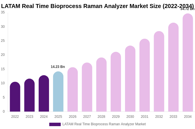 LATAM Real Time Bioprocess Raman Analyzer Market Size, Share & Trends Report By 2034