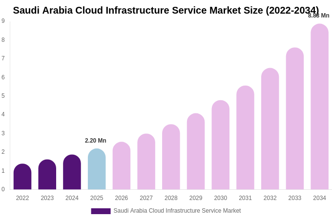 Saudi Arabia Cloud Infrastructure Service Market Size, Share Report By 2034