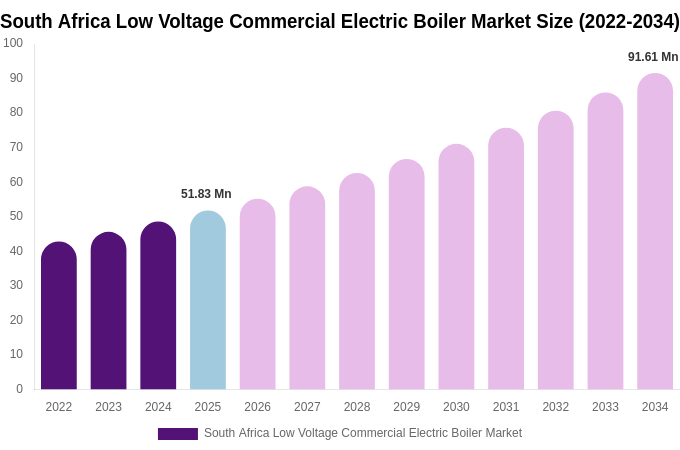 South Africa Low Voltage Commercial Electric Boiler Market Size, Share & Trends Report By 2034