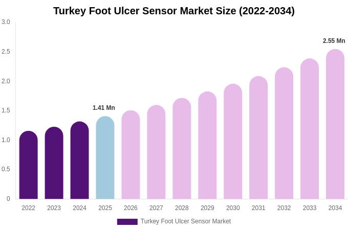 Turkey Foot Ulcer Sensor Market Size, Share Report By 2034