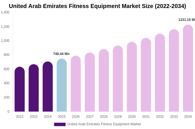 United Arab Emirates Fitness Equipment Market Size, Share Report By 2034