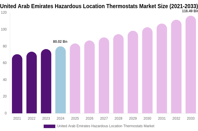 United Arab Emirates Hazardous Location Thermostats Market Size, Share Report By 2033