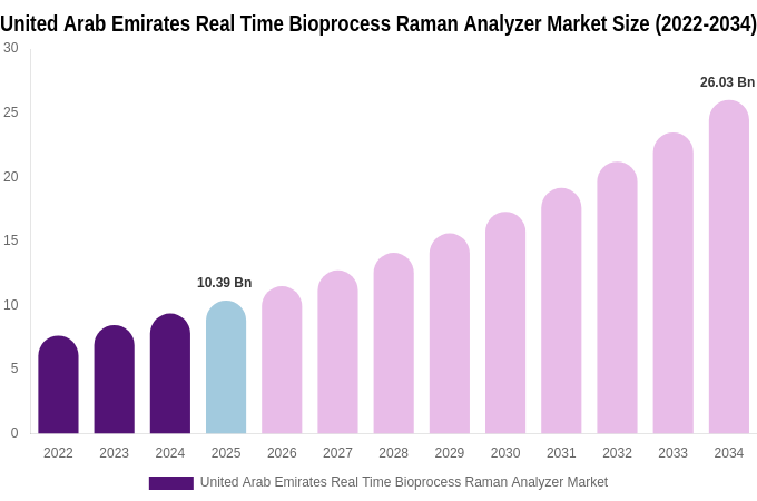 United Arab Emirates Real Time Bioprocess Raman Analyzer Market Size, Share Report By 2034